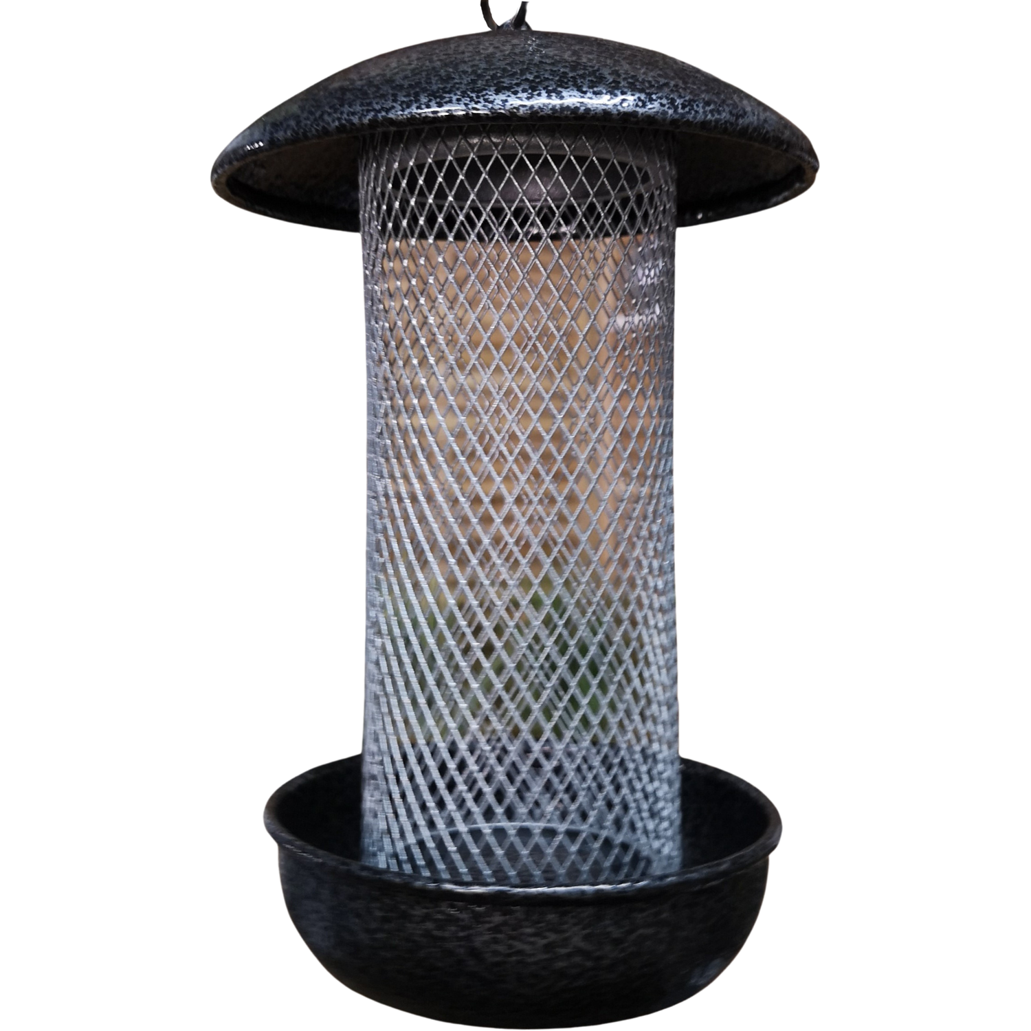 Wild Bird Hanging Hammered Steel Sunflower Hearts Feeder - Black