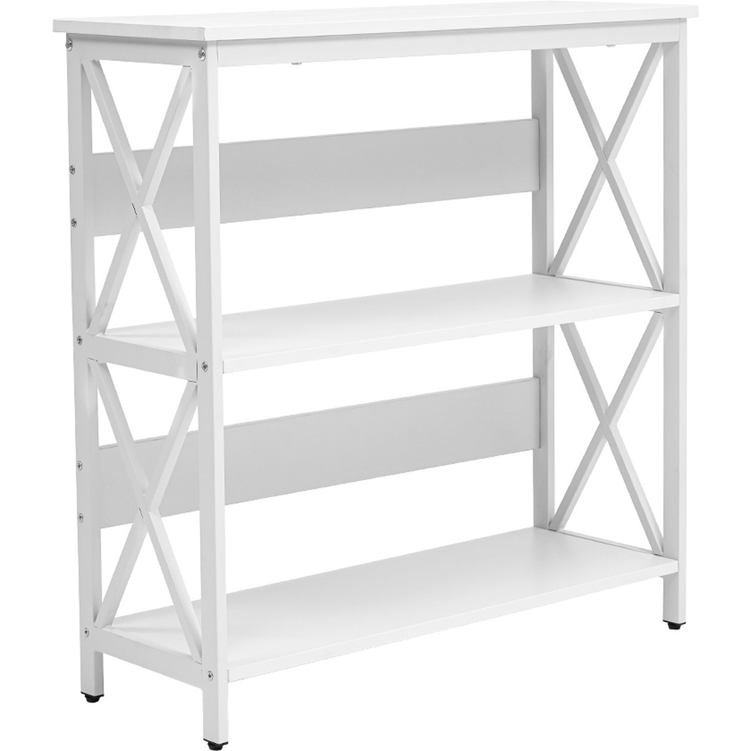 Livingandhome - Rustic Side Table - White / Rectangular thumbnail