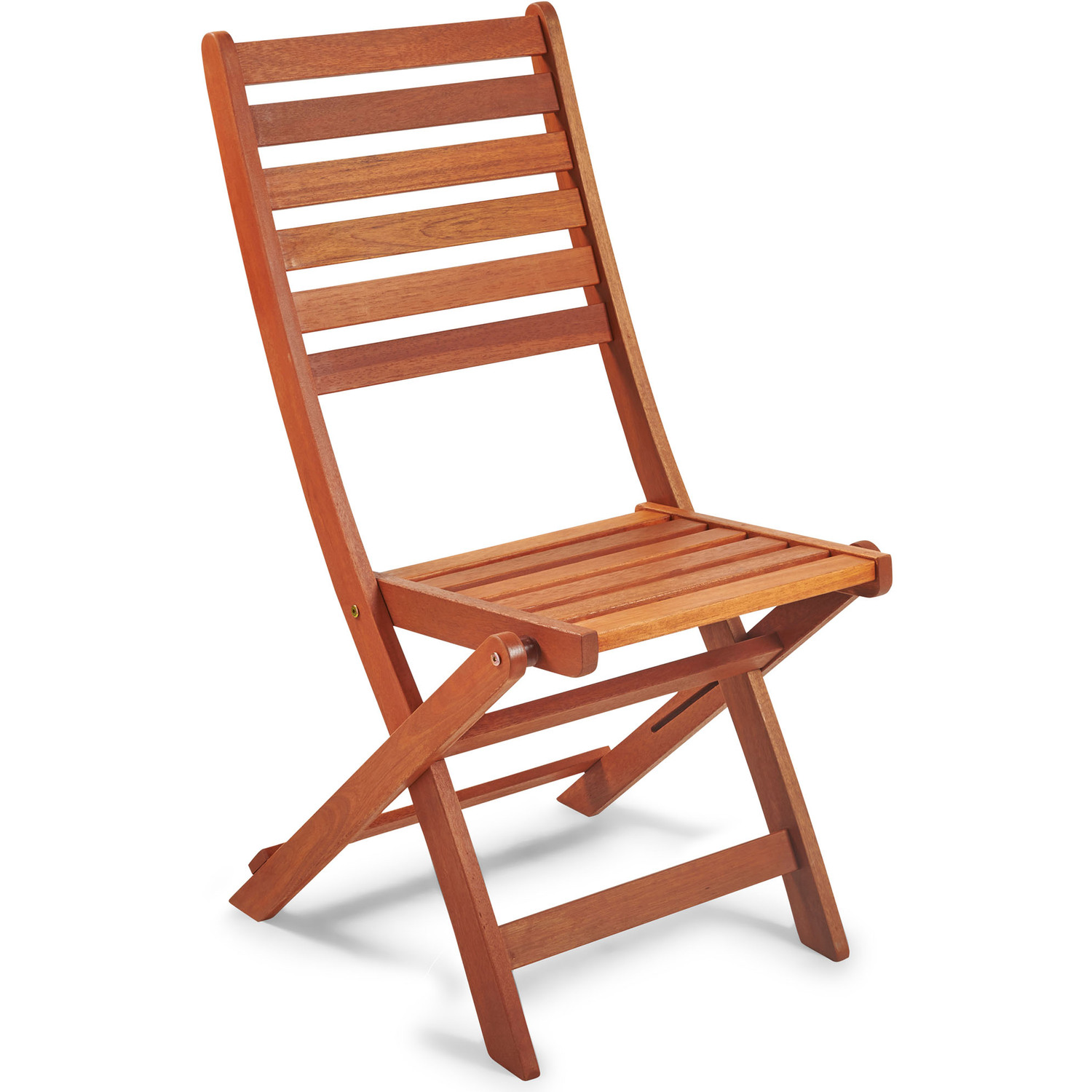 Wooden Garden Chairs Set Of 2 Foldable Meranti Hardwood - Brown