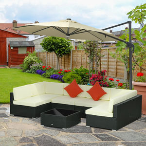 Black Outsunny 7 Piece Rattan Garden Furniture Set shot 4939752