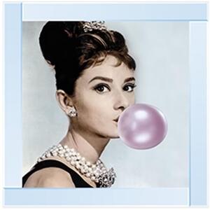 Audrey Bubble Gum ii Glitter Liquid Wall Art Dcor