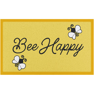 Yellow Bee Happy Indoor Outdoor Doormat