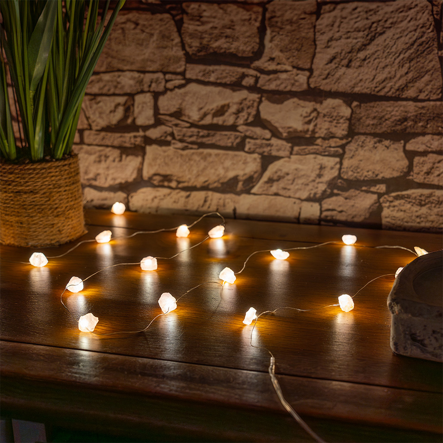 Clear Quartz LED String Lights - White