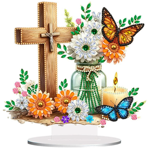 Floral Butterfly Cross Diamond Art Kit