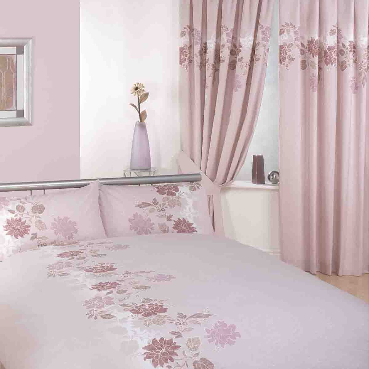 Chantilly Polycotton Curtain Pair (66x72 CM) - Mink