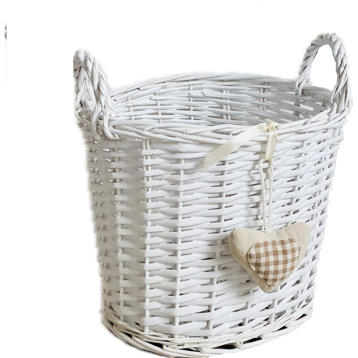 Image of Oval Deep White Shabby Chic Basket&hellip;
