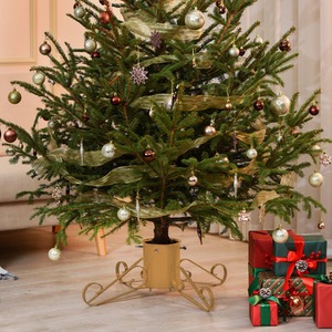 Traditional Scroll Leg Metal Christmas Tree Stand Large - Gold