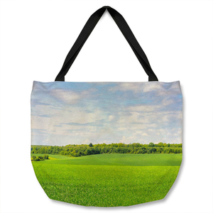 Summer landscape in the distance Designer Tote bag