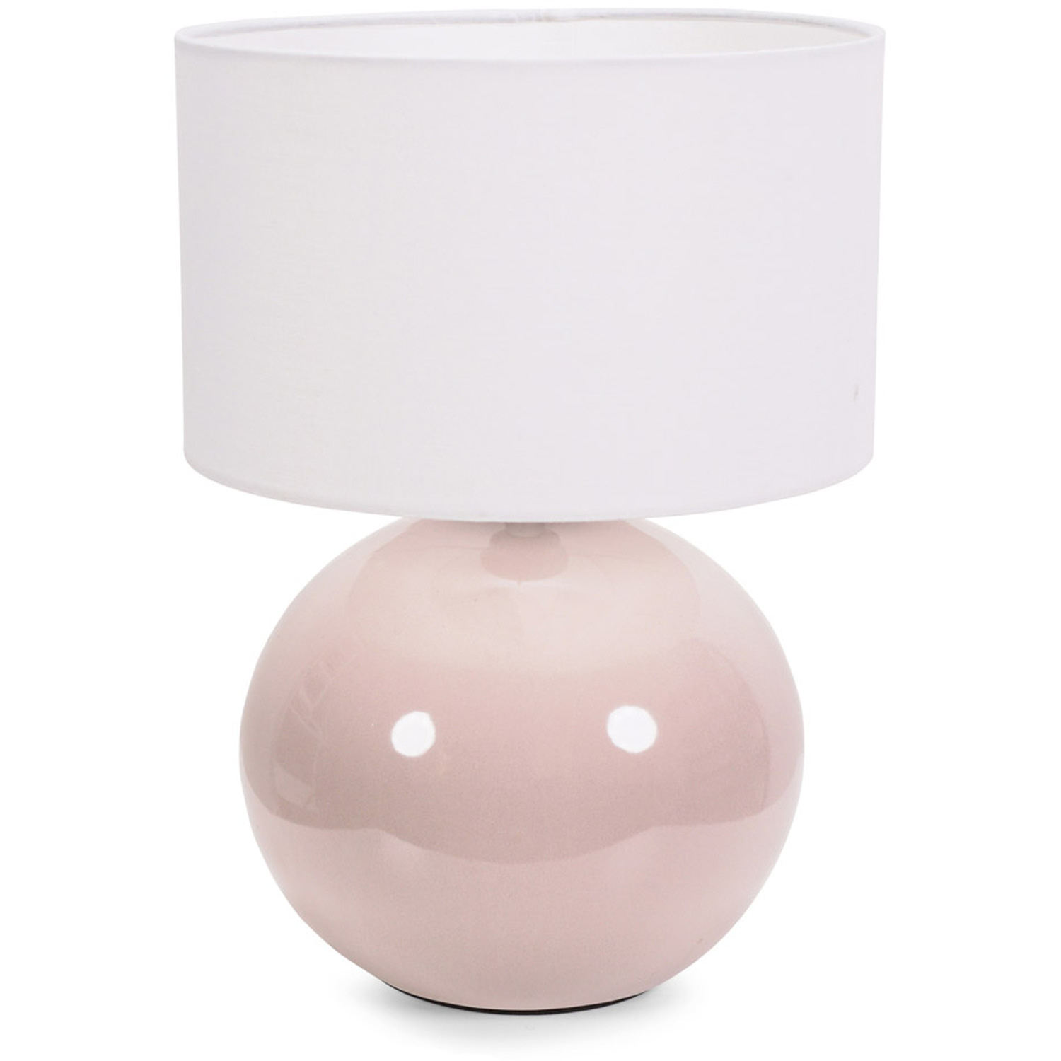 Bosco Stone Table Lamp Drum Shade - White / Bulb Included