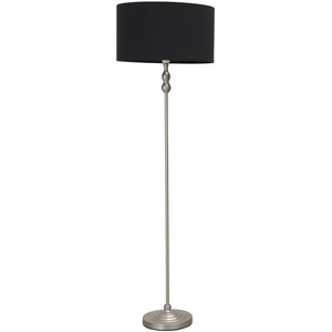 Maggie Brushed Chrome Floor Lamp with a Drum Shade