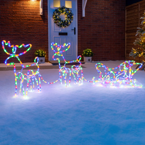 Reindeer and Sleigh Christmas Rope Light