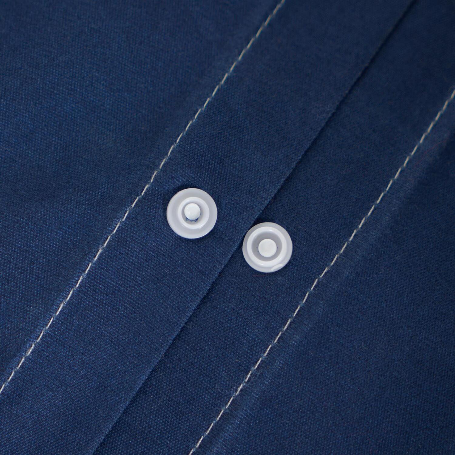 Gingham Check Reversible Duvet Set - Navy Blue King