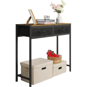 Slim Console Table with 2 Non-Woven Drawers