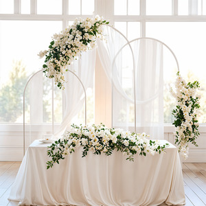 3-Piece Carbon Steel Arched Wedding Backdrop Stand