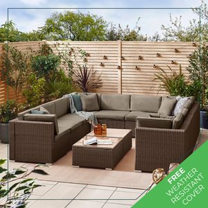 Orlando Rattan 10 Seater Garden Sofa