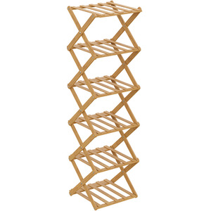 Multi-Layer Foldable Bamboo Shoe Rack