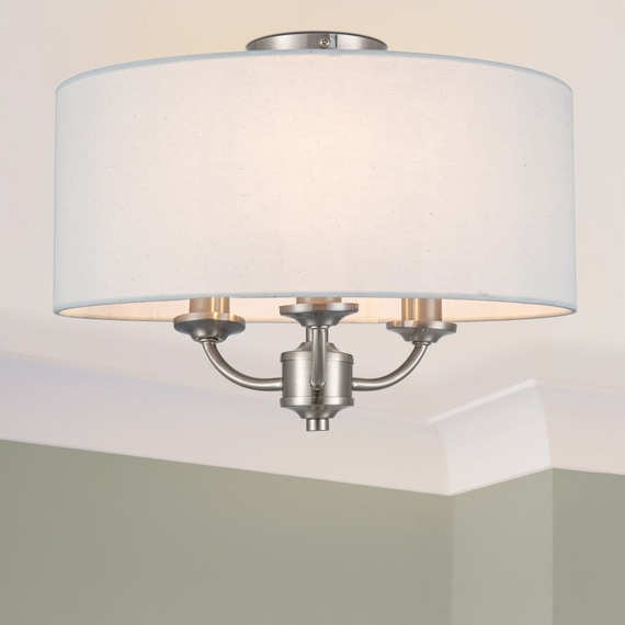 COSYLYTE Winston 3 Light Faux Linen Shade Ceiling Light