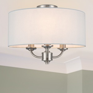 COSYLYTE Winston 3 Light Faux Linen Shade Ceiling Light