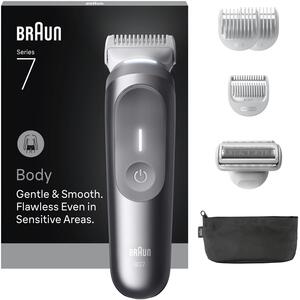 Braun Body Groomer Series 7, BG7550, 6 Grooming Tools, Waterproof - Grey