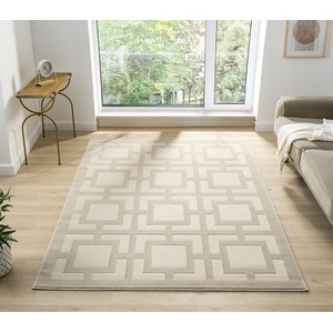 Vellure Modern Indoor Living Room Area Rug Embossed Metallic Sheen Maze Design