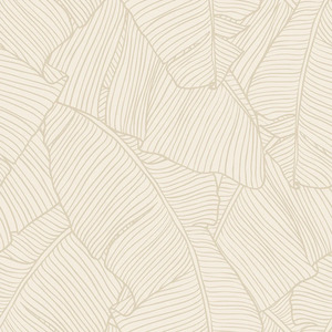 Banana Leaf Wallpaper in Mushroom and Cream