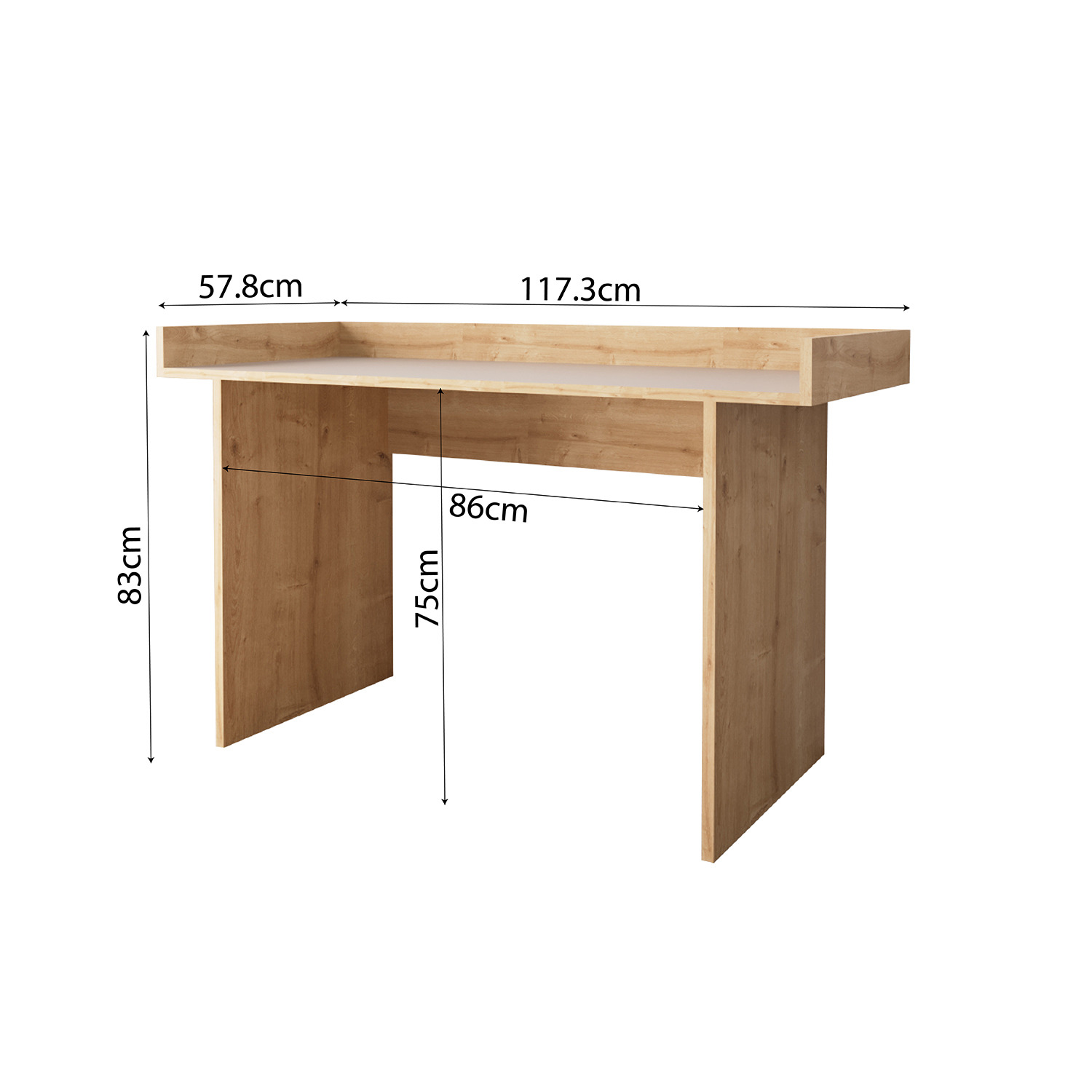 Somas Writing Desk - Warm Oak And Light Grey