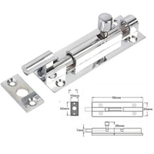 Pack of 1 Dzina Barrel Bolt Necked 100mm 4 inch x 1 inch Pack 1