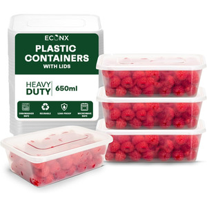 Plastic Food Container 650ml Food Storage Box With Lid