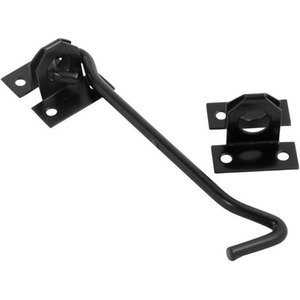Pack of 1 Dzina Wire Cabin Hook Eye Black for Shed Gate Door Latch Includes Screws 75mm 3 Inch