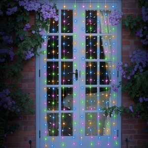 Christmas Multi Coloured Curtain Lighting