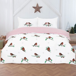 Robin Microfibre Reversible Stripes Duvet Cover Set with Pillowcase