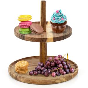 2 Tier Wooden Cupcake Stand Tiered Cake Stand Afternoon Tea