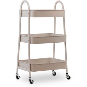3 Tier Storage Trolley on Wheels with Mesh Shelves