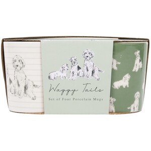 Pack of 4 Waggy Tails Conical Mugs