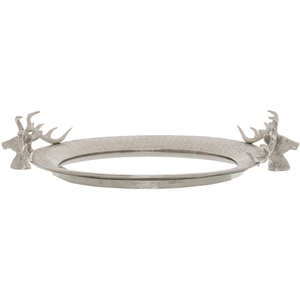 Stag Head Mirrored Tray For Elegant Home Styling