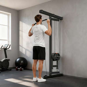 SPORTNOW Wall Mounted Crossover Cable Machine Lat Pull Down Machine