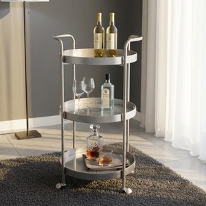 Silver Rustic 3 Tier Drinks Trolley
