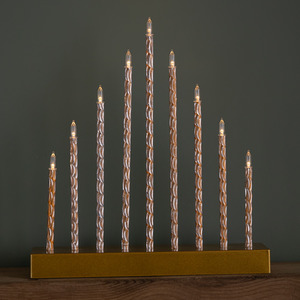 26cm Battery Operated Gold Candle Bridge with 9 Warm White LEDs