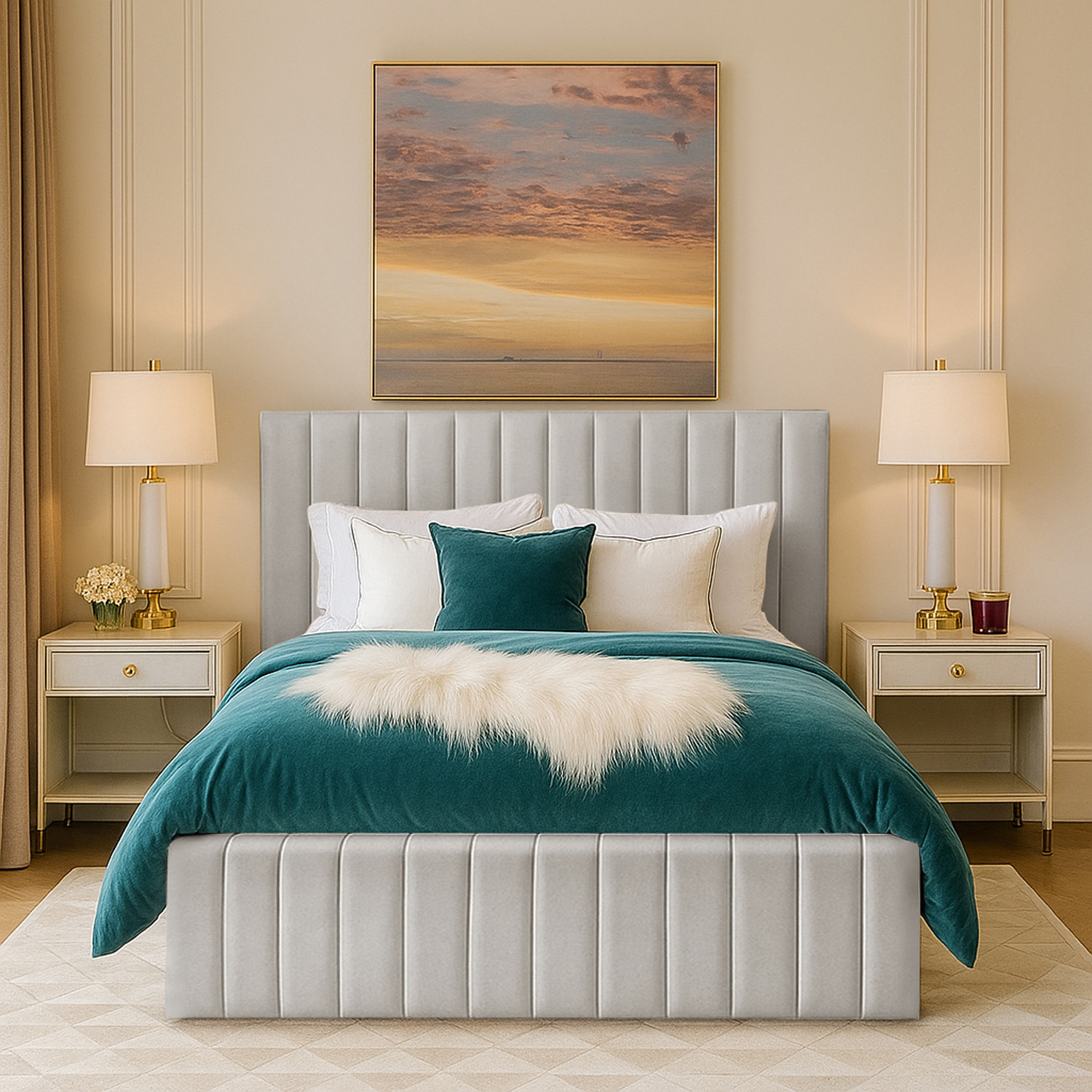 Emiliya Bed Frame - Silver Superking