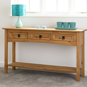 Corona Console Three Drawer Table