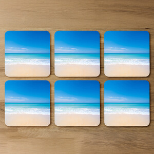 Nature landscape sea in sunny day Designer Coaster Set