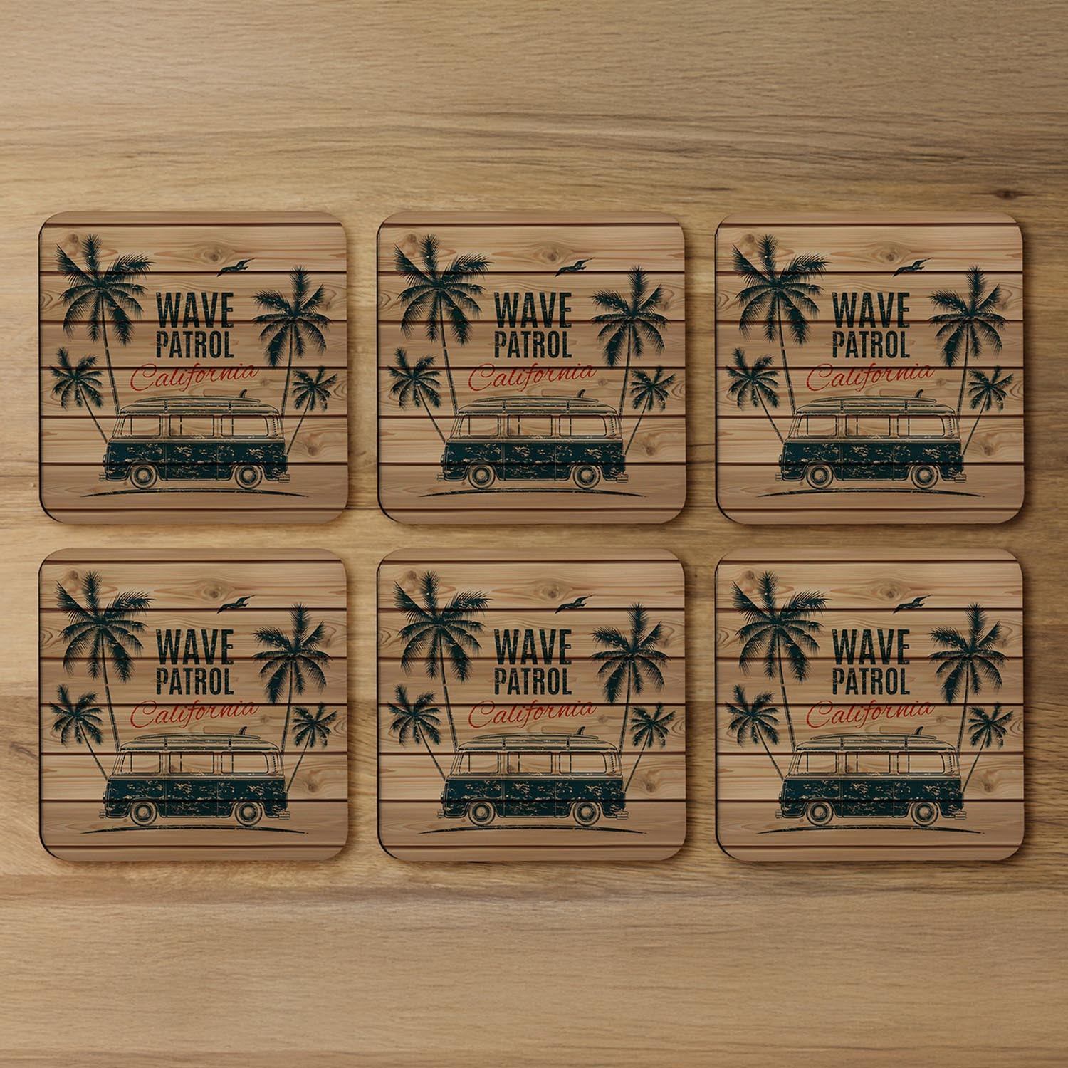 California Wave Patrol Coaster - Brown