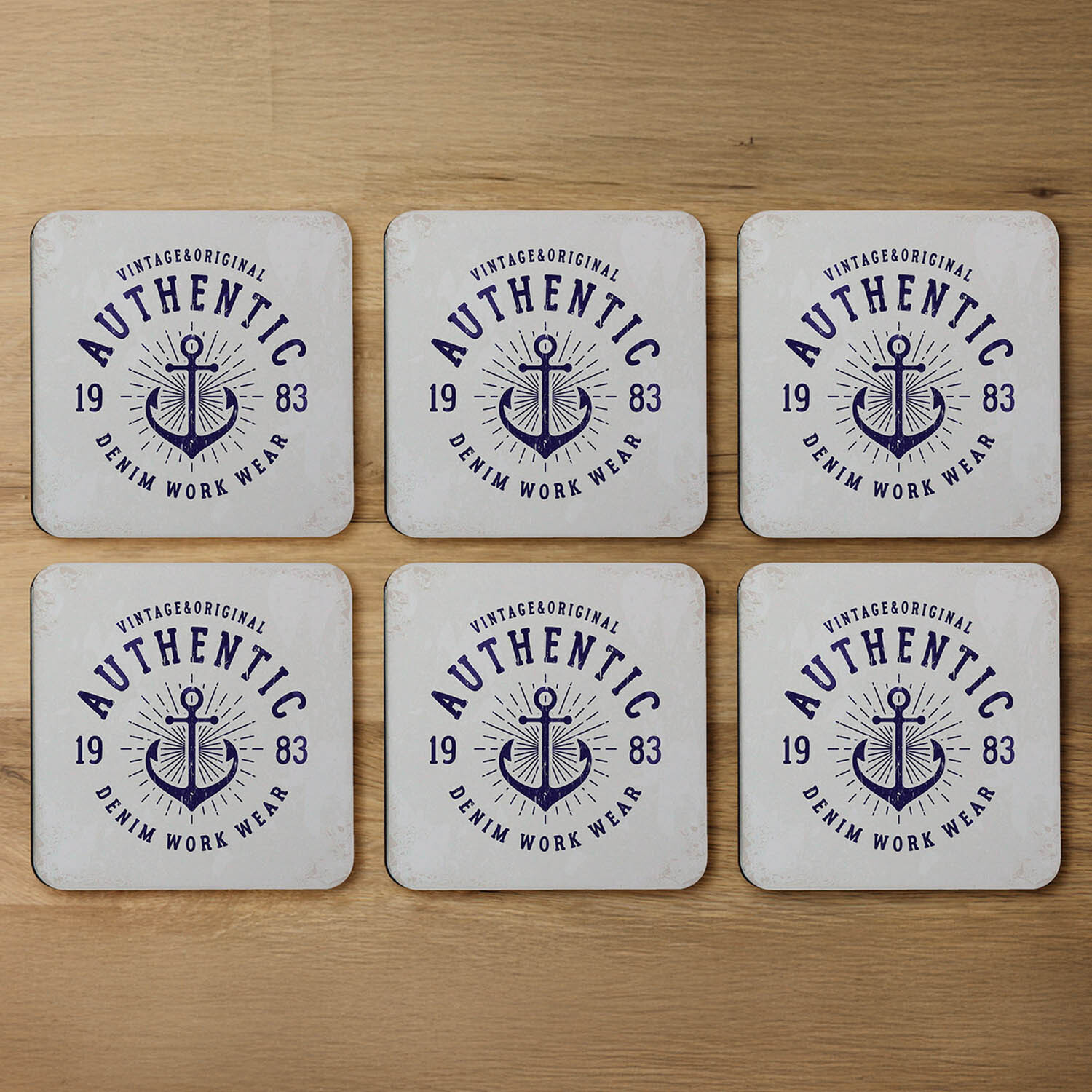 Image of Vintage Anchor Logo Coaster - Blue