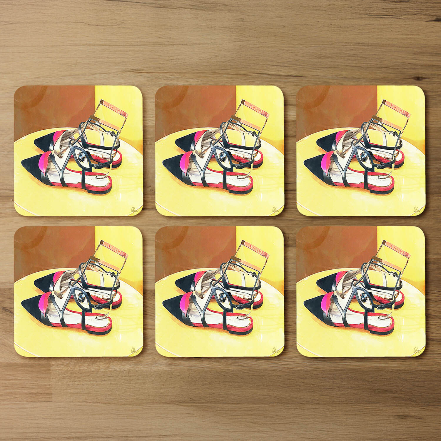 Image of Pionty Shoes Coaster - Yellow
