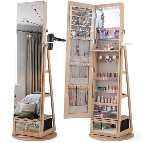 Swivel Lockable Jewelry Cabinet