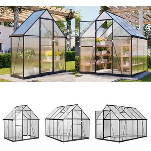 BIRCHTREE Polycarbonate Greenhouse Walk-In Green House Aluminium Frame