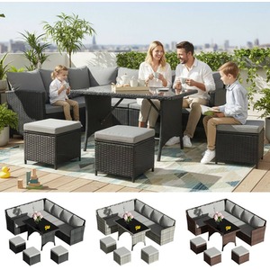 BIRCHTREE Rattan Garden Furniture Patio Set