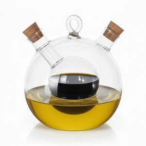Glass Oil And Vinegar Dual Dispenser Bottle
