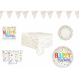 Rainbow Polka Dot Party Tableware