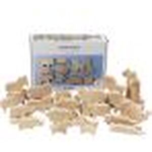 Wooden Animals Farm and Safari 44 Pack Craft Figures 2cm Thick